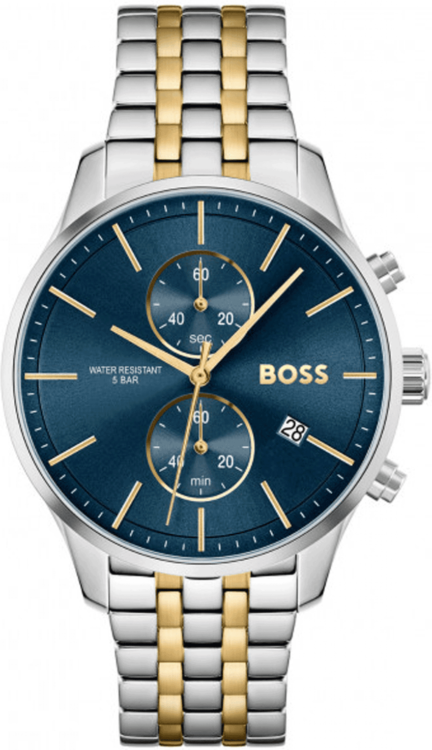 Montre homme Hugo Boss 1513976, chronographe cadran bleu sur acier