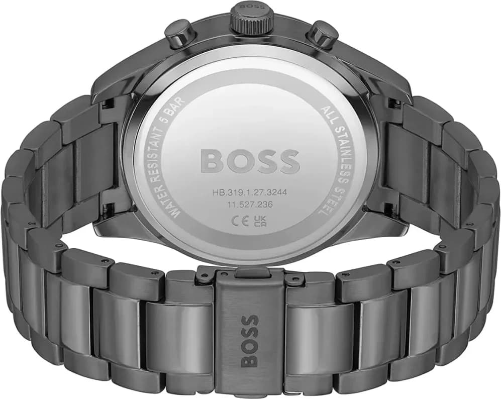 Cadran noir de la montre Hugo Boss 1513991 en détail