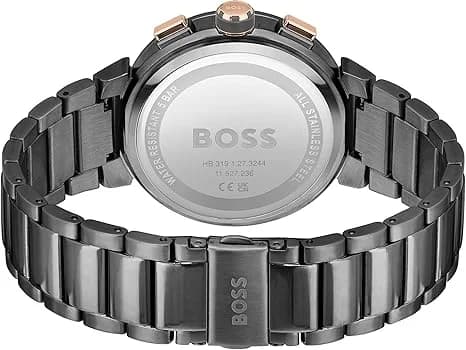 Cadran rouge de la montre Hugo Boss 1514000 en détail