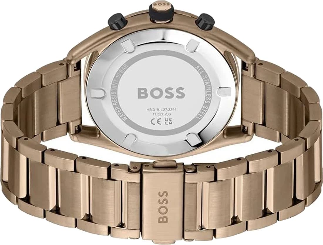 Cadran noir de la montre Hugo Boss 1514027 en détail
