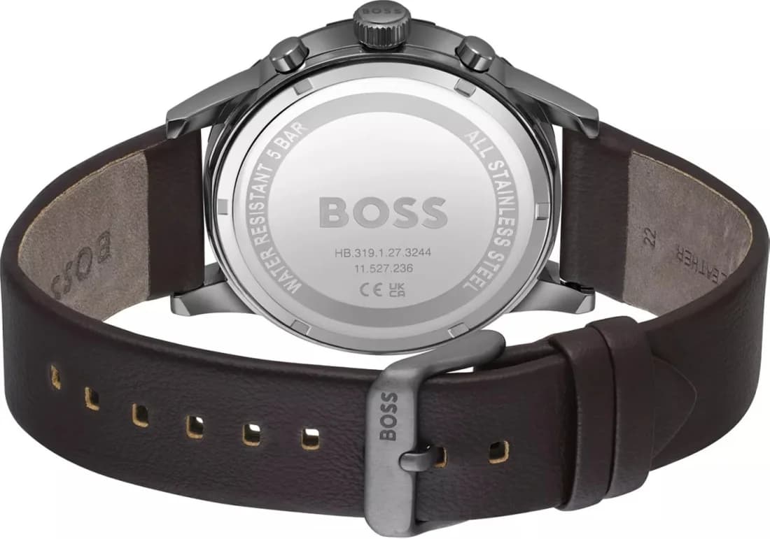 Cadran bleu de la montre Hugo Boss 1514030 en détail