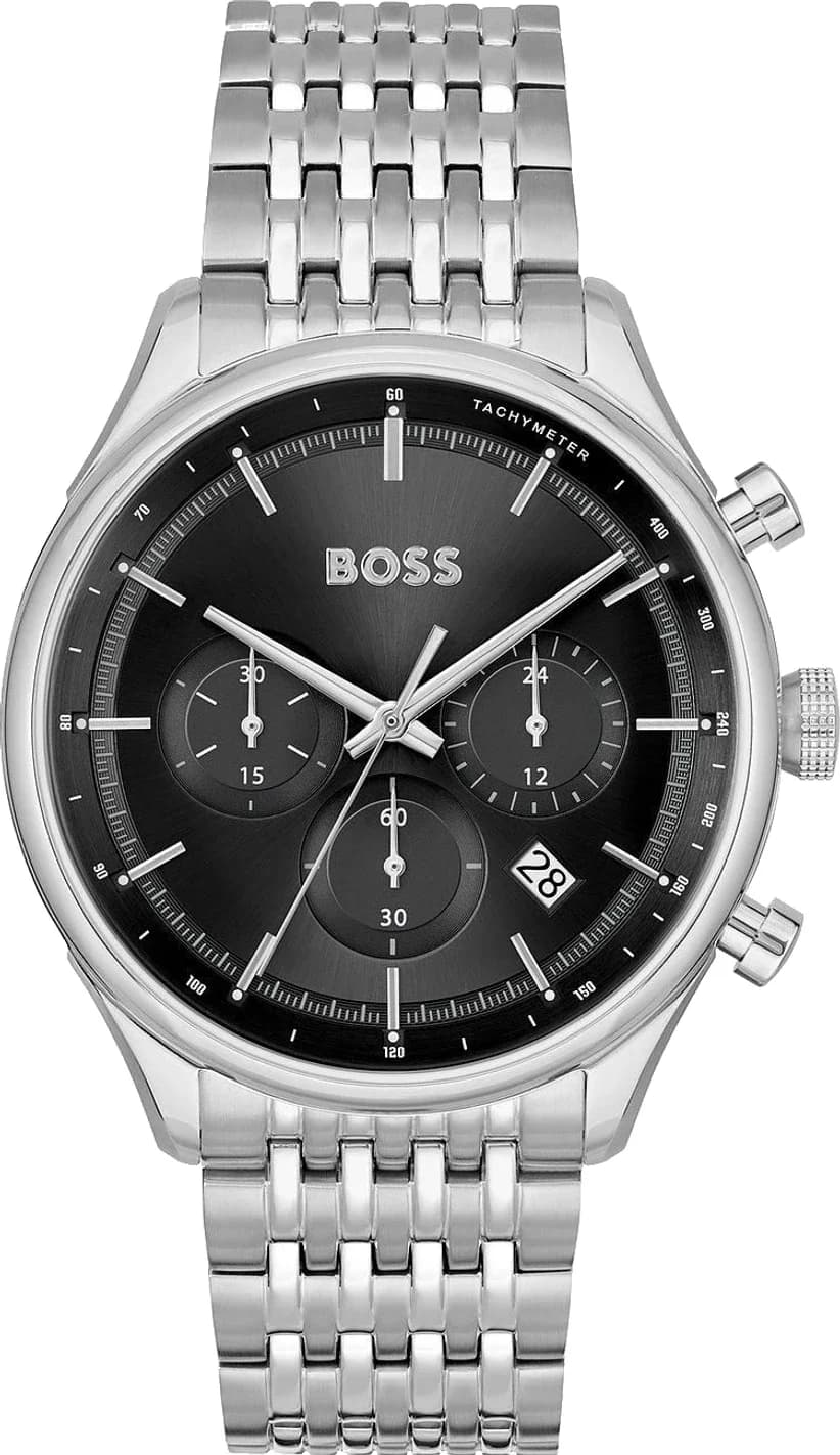 Montre homme Hugo Boss 1514082, acier argenté, multifonctions noir