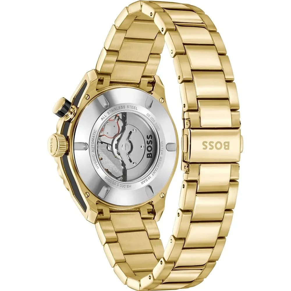 Cadran noir de la montre Hugo Boss 1514180 en détail