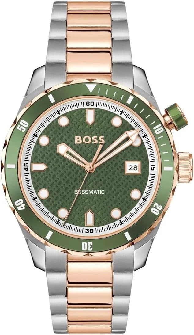 Montre homme Hugo Boss 1514181, cadran vert sur bracelet acier