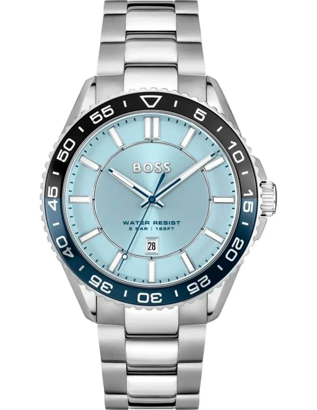 Montre homme Hugo Boss 1514207, cadran bleu avec bracelet maillons acier