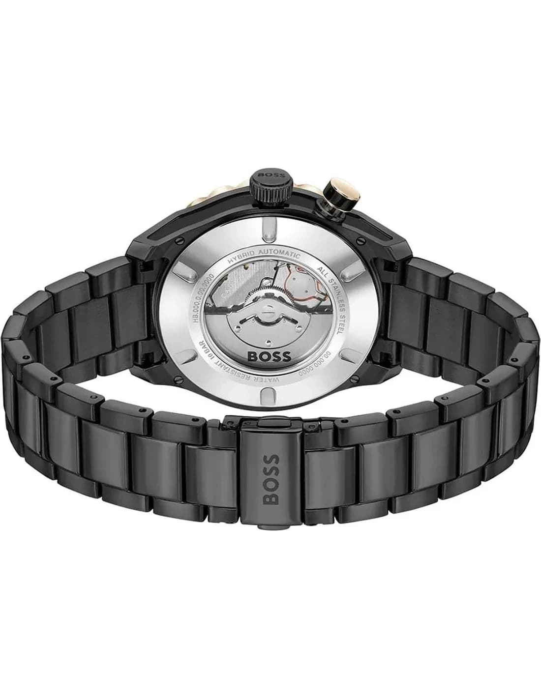 Cadran noir de la montre Hugo Boss 1514215 en détail