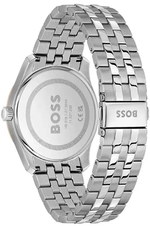 Cadran argent de la montre Hugo Boss 1514275 en détail