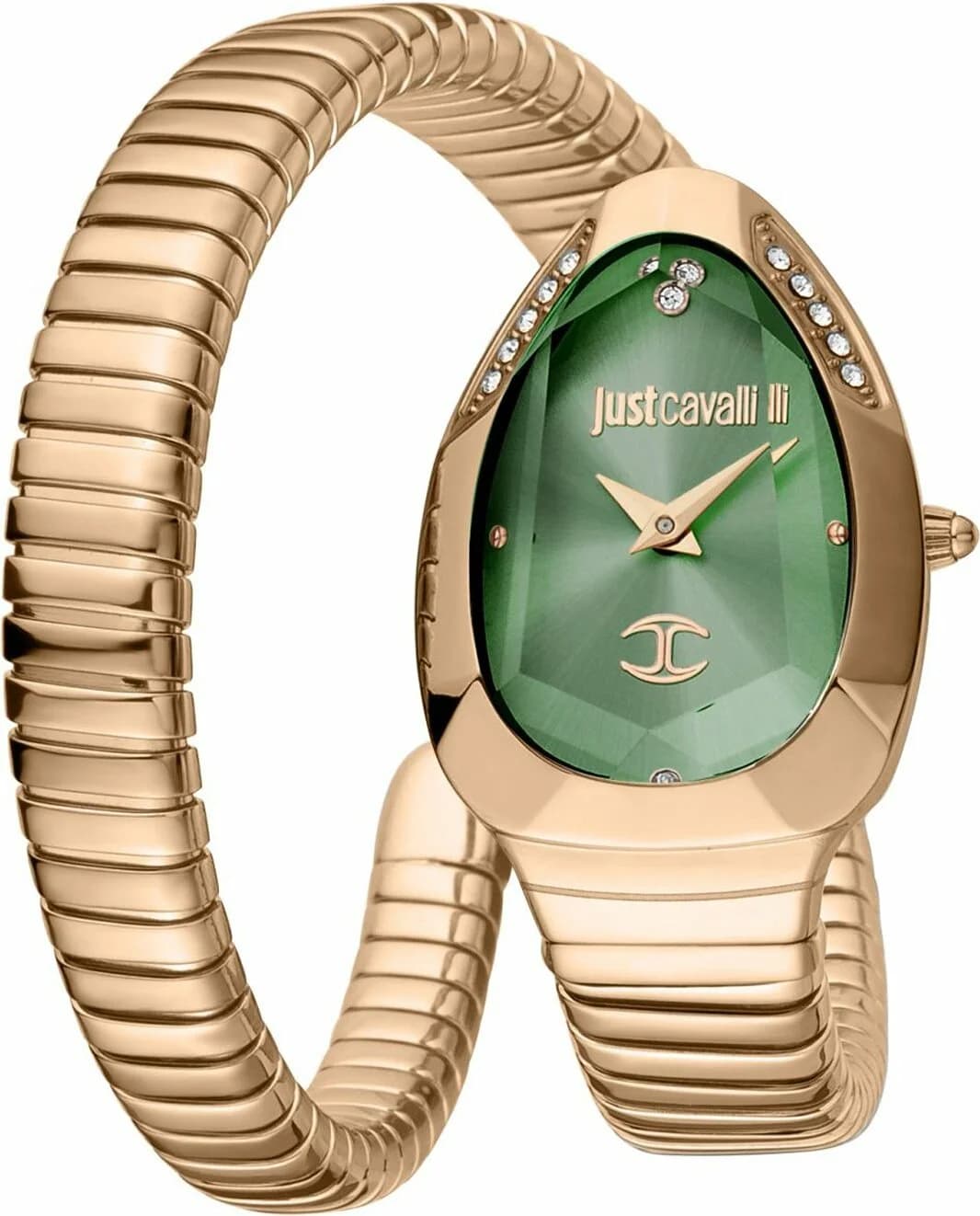 Montre femme Just Cavalli JC1L208M0055, cadran vert serpent or rose