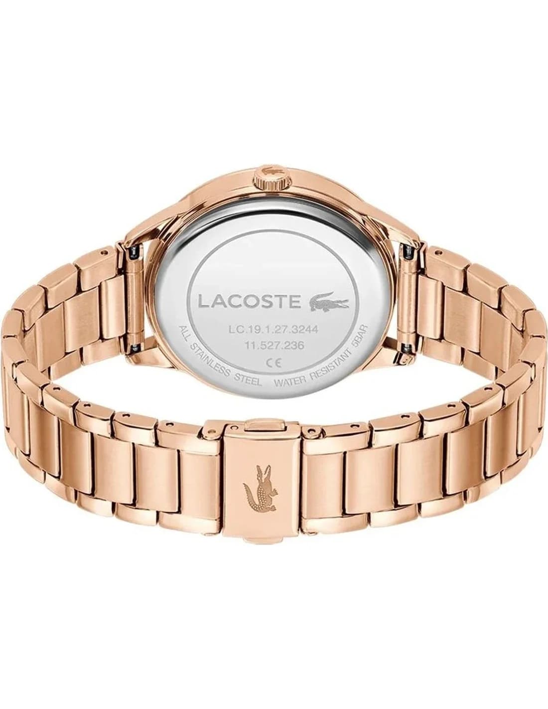 Cadran or rose de la montre Lacoste 2001412 en détail