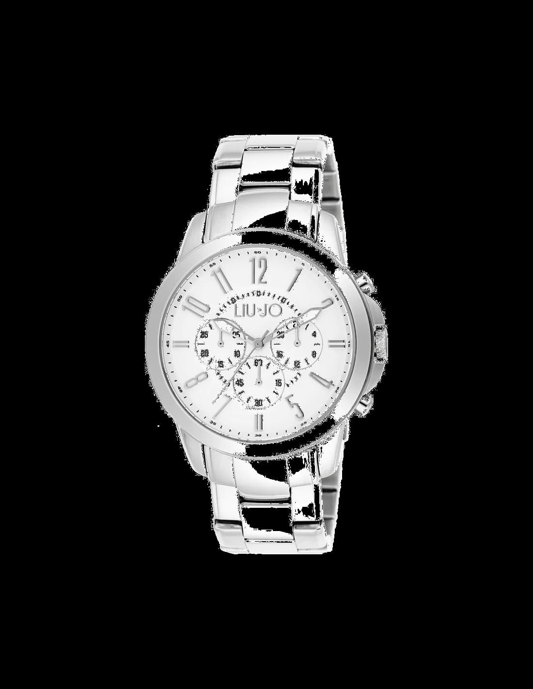 Montre homme Liu Jo Luxury TLJ827, cadran blanc avec bracelet acier