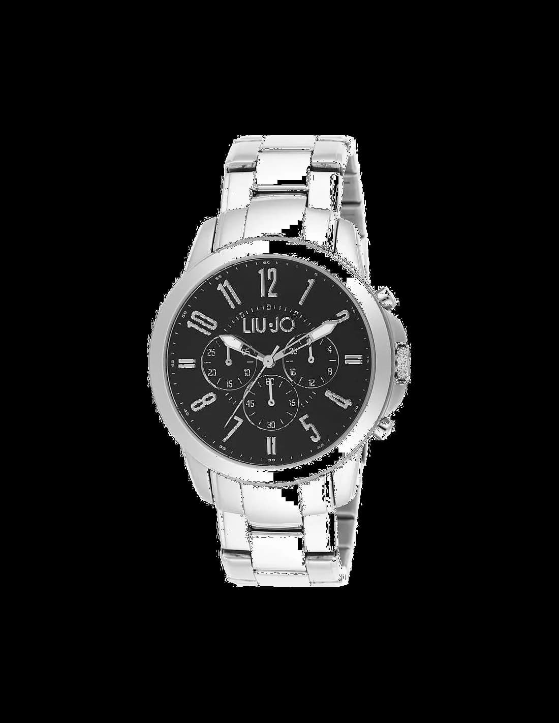 Montre homme Liu Jo Luxury TLJ828, cadran noir, bracelet acier