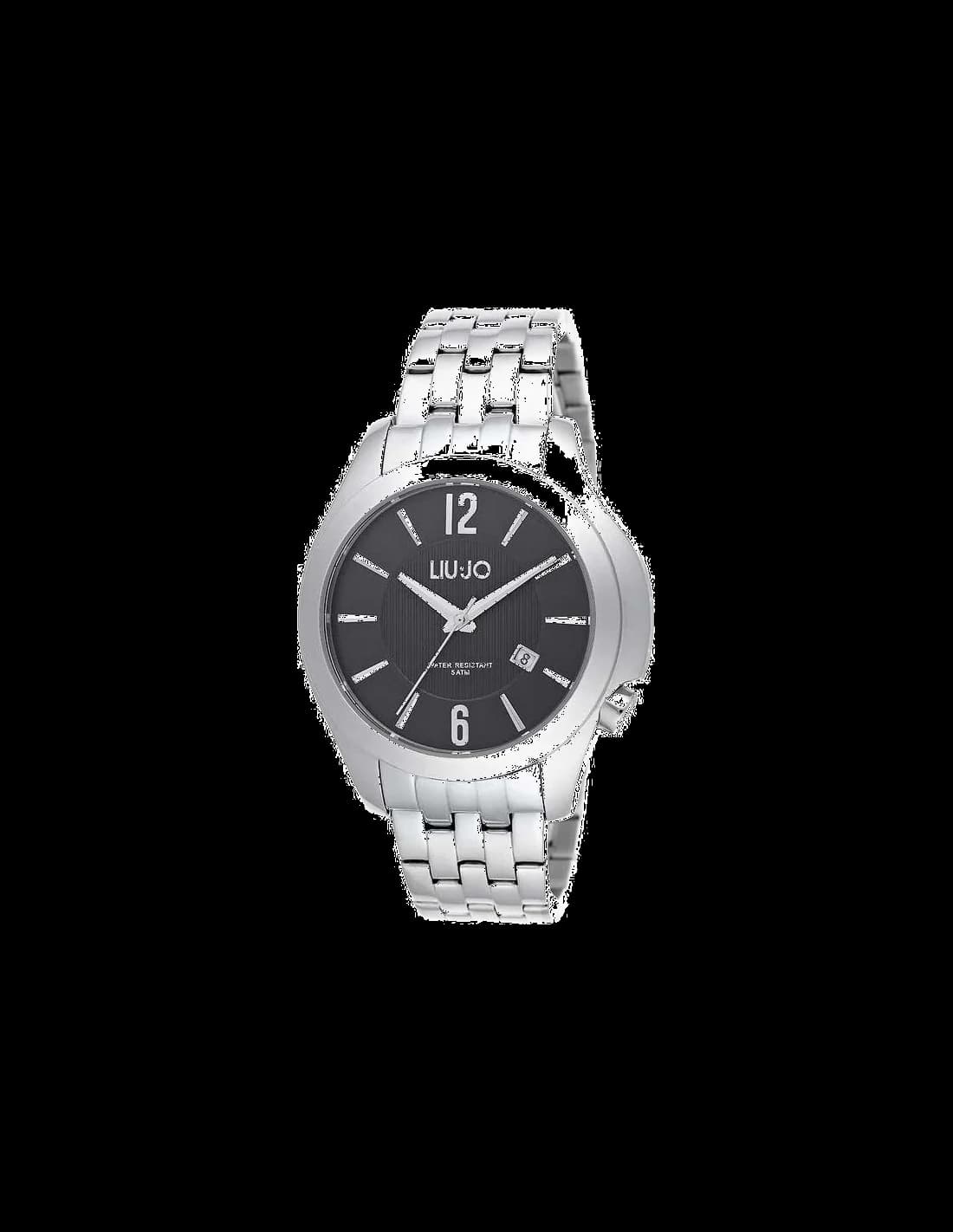 Montre homme Liu Jo Luxury TLJ963, cadran noir, bracelet acier