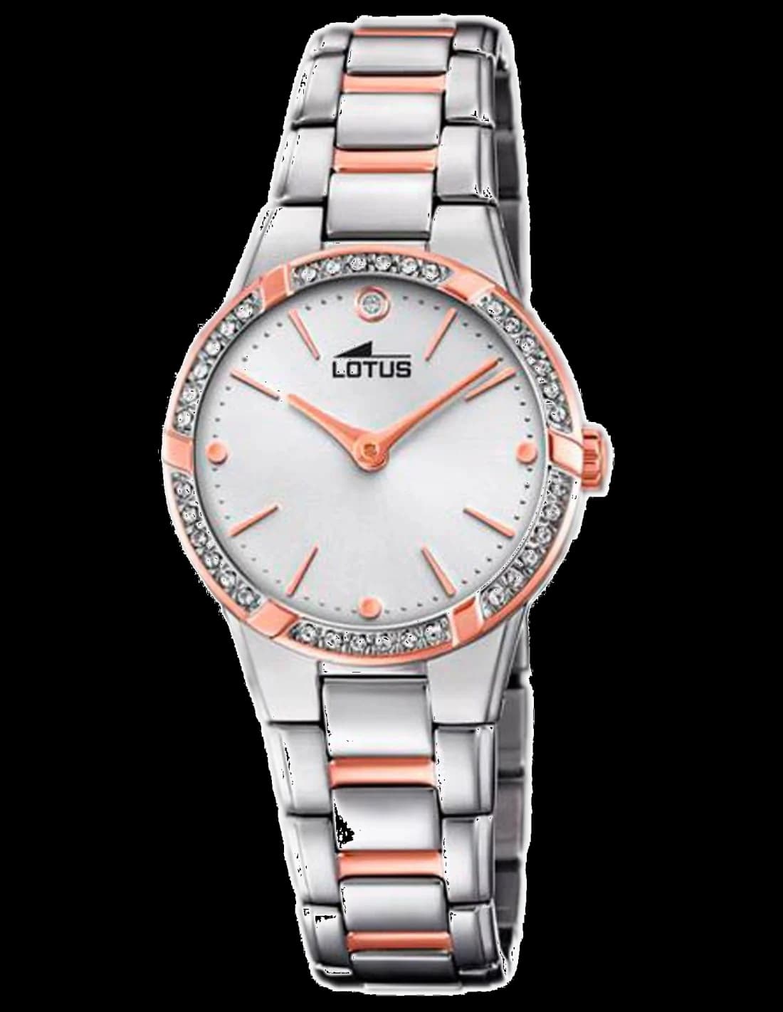 Montre femme Lotus L18455/2, cadran blanc sur bracelet acier argent