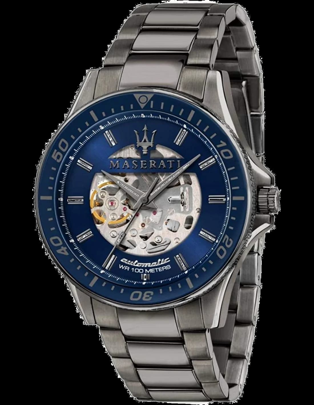 Montre homme Maserati R8823140001, squelette bleue automatique acier