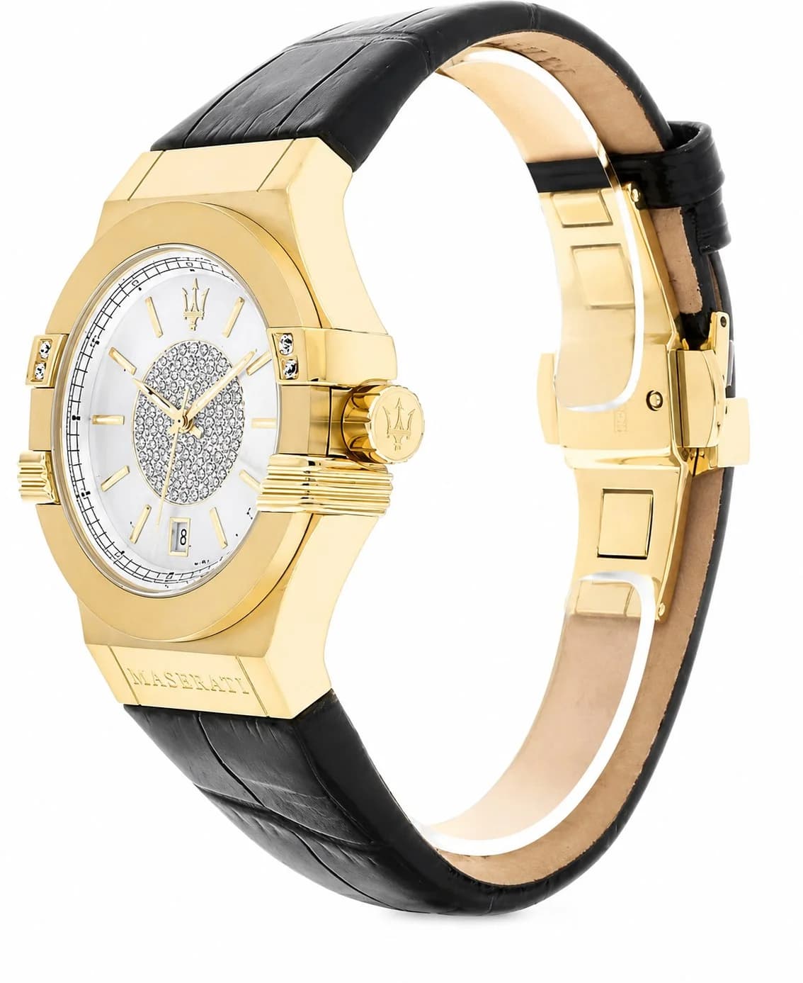 Cadran argent de la montre Maserati R8851108505 en détail