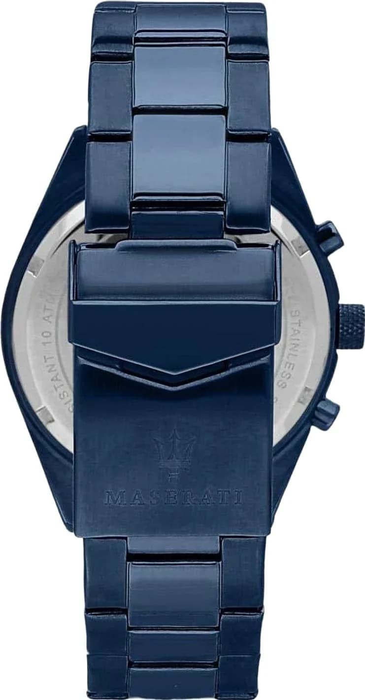 Cadran bleu de la montre Maserati R8853100025 en détail