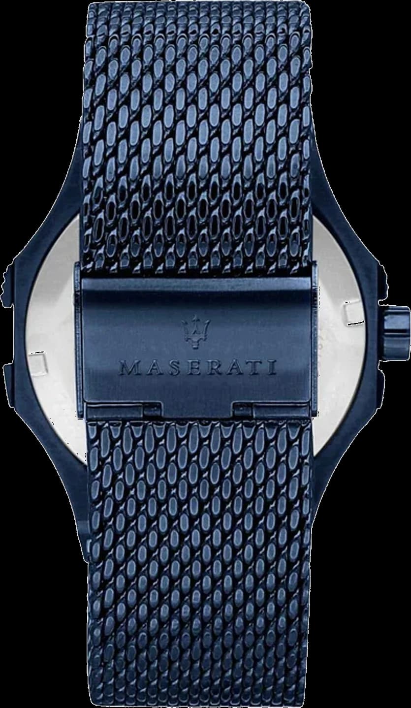 Cadran bleu de la montre Maserati R8853108008 en détail