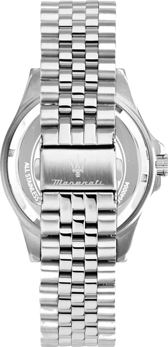 Cadran argent de la montre Maserati R8853140010 en détail