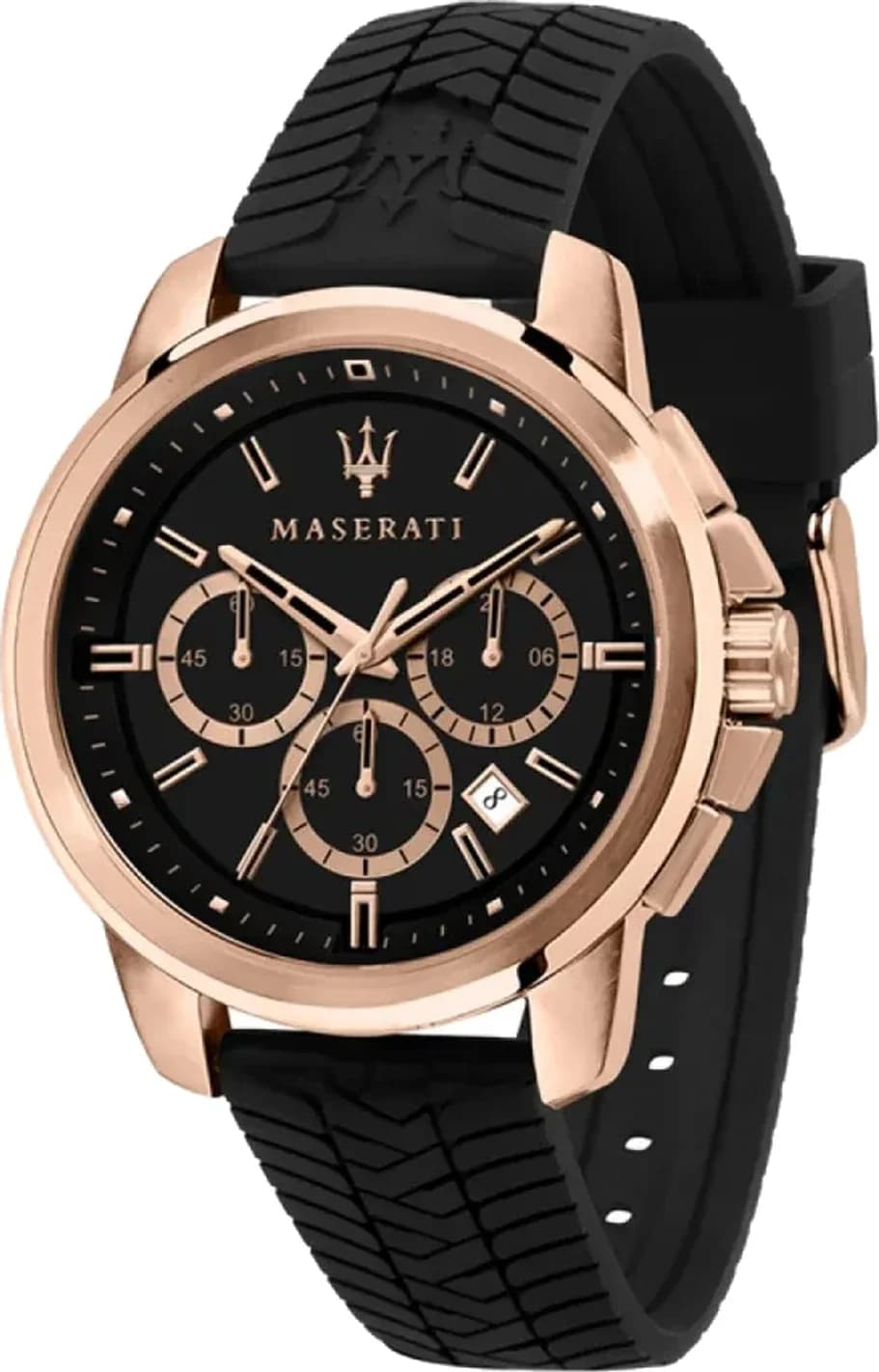 Montre homme Maserati R8871621012, sport chronographe noir sur silicone