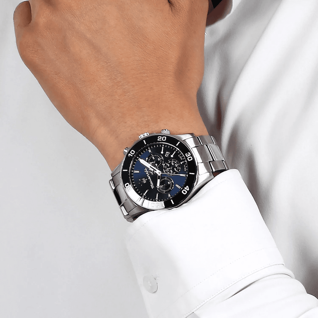 Montre Maserati R8873600009 en Acier Argenté et Cadran Bleu vue 5
