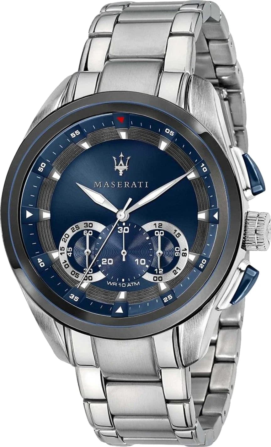 Montre homme Maserati R8873612014, cadran bleu nuit, bracelet acier