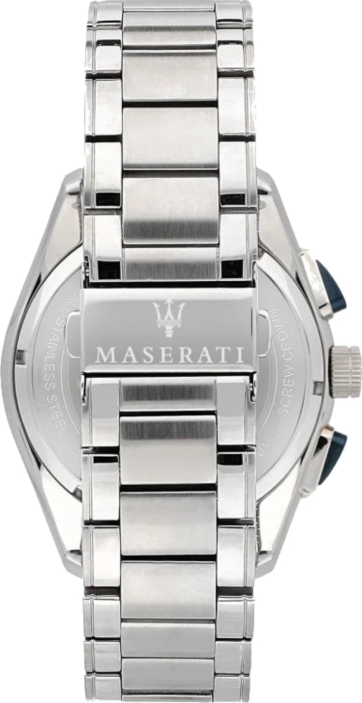 Cadran bleu de la montre Maserati R8873612014 en détail