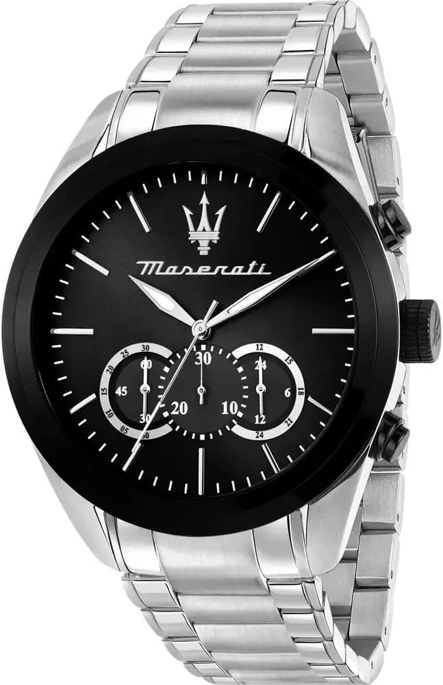 Montre homme Maserati R8873612062, cadran noir et bracelet acier
