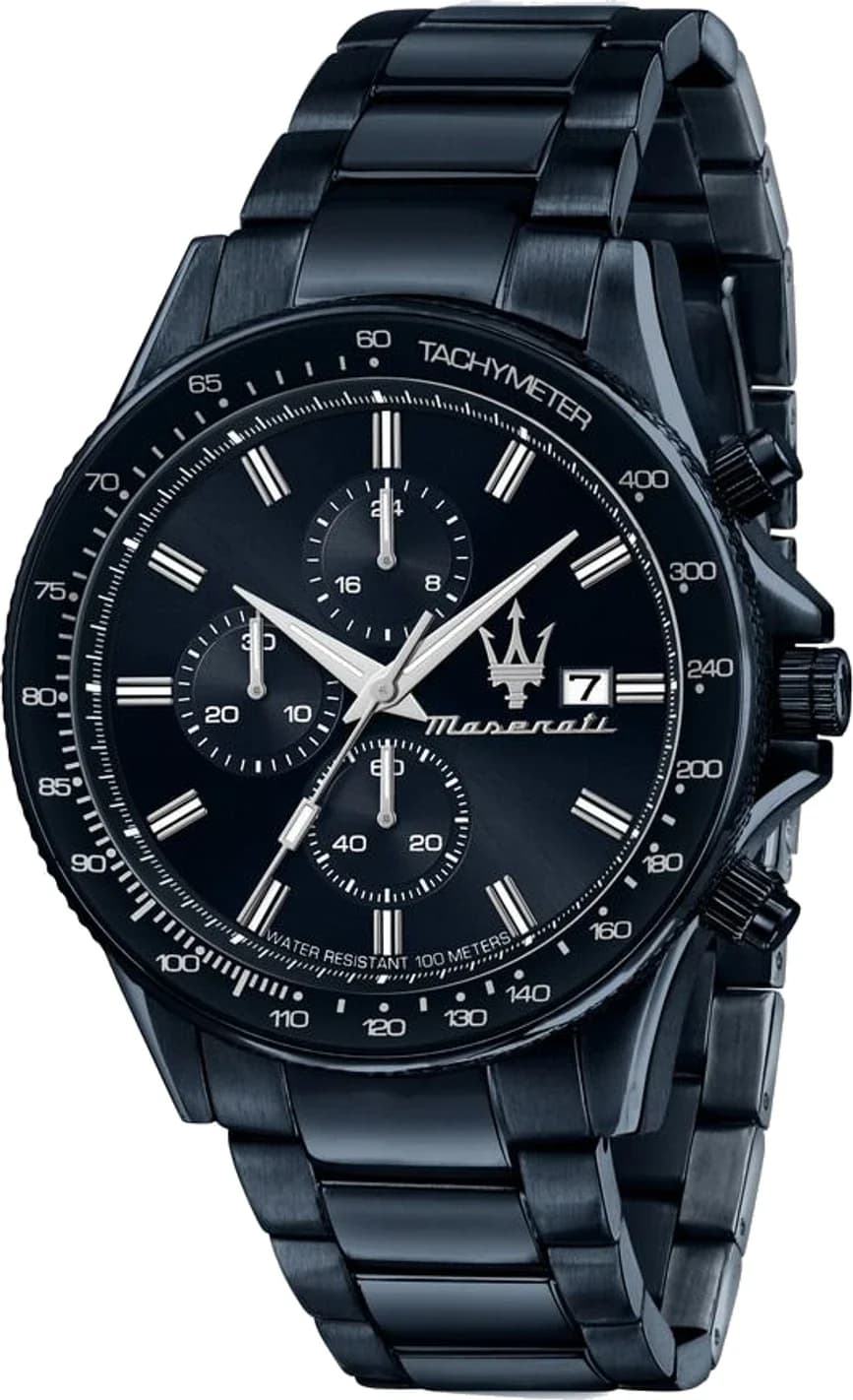 Montre homme Maserati R8873640023, cadran bleu, bracelets acier