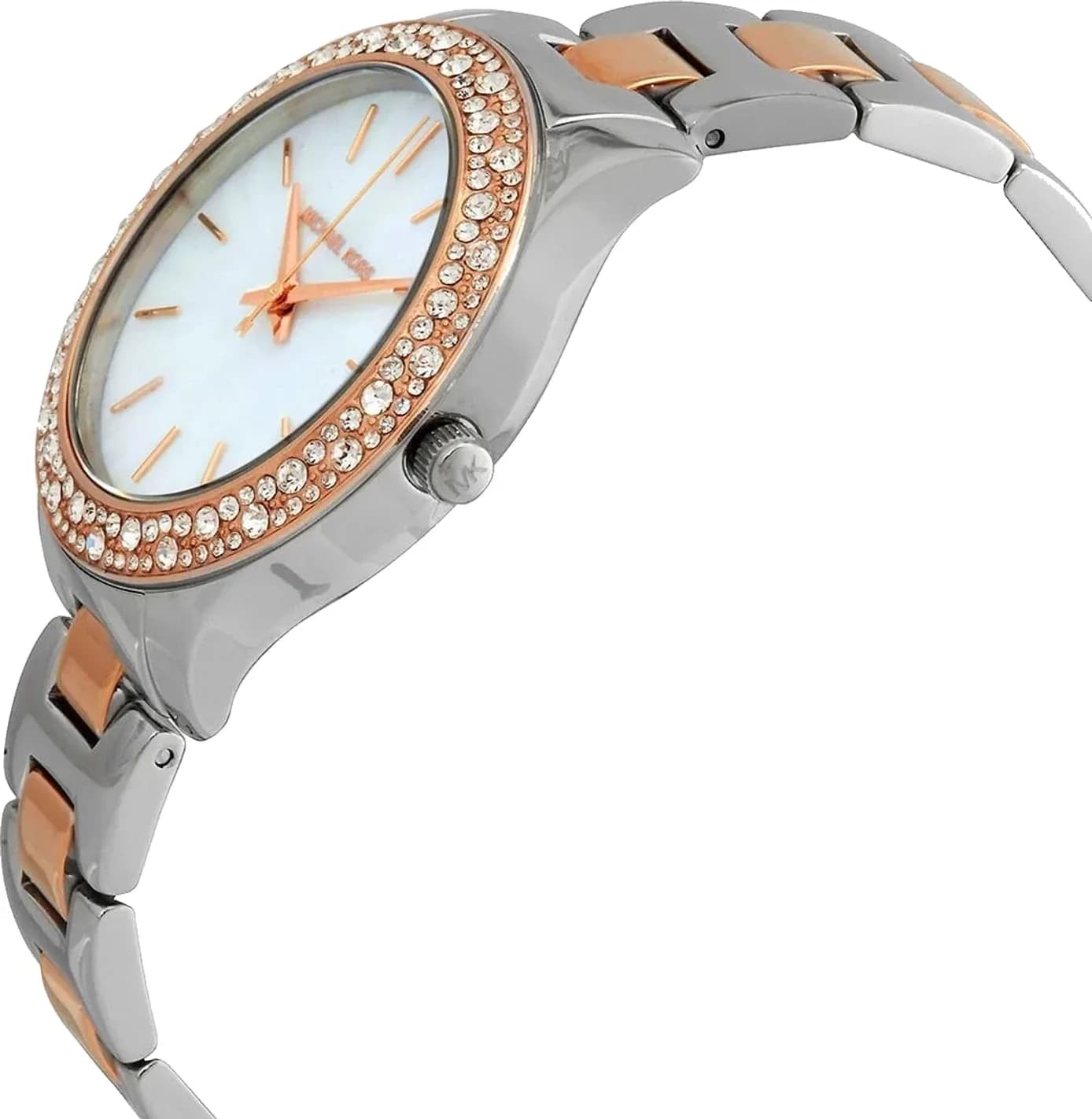 Cadran blanc de la montre Michael Kors MK1048 en détail