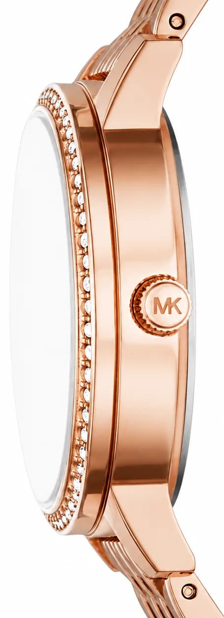 Cadran argent de la montre Michael Kors MK1052 en détail
