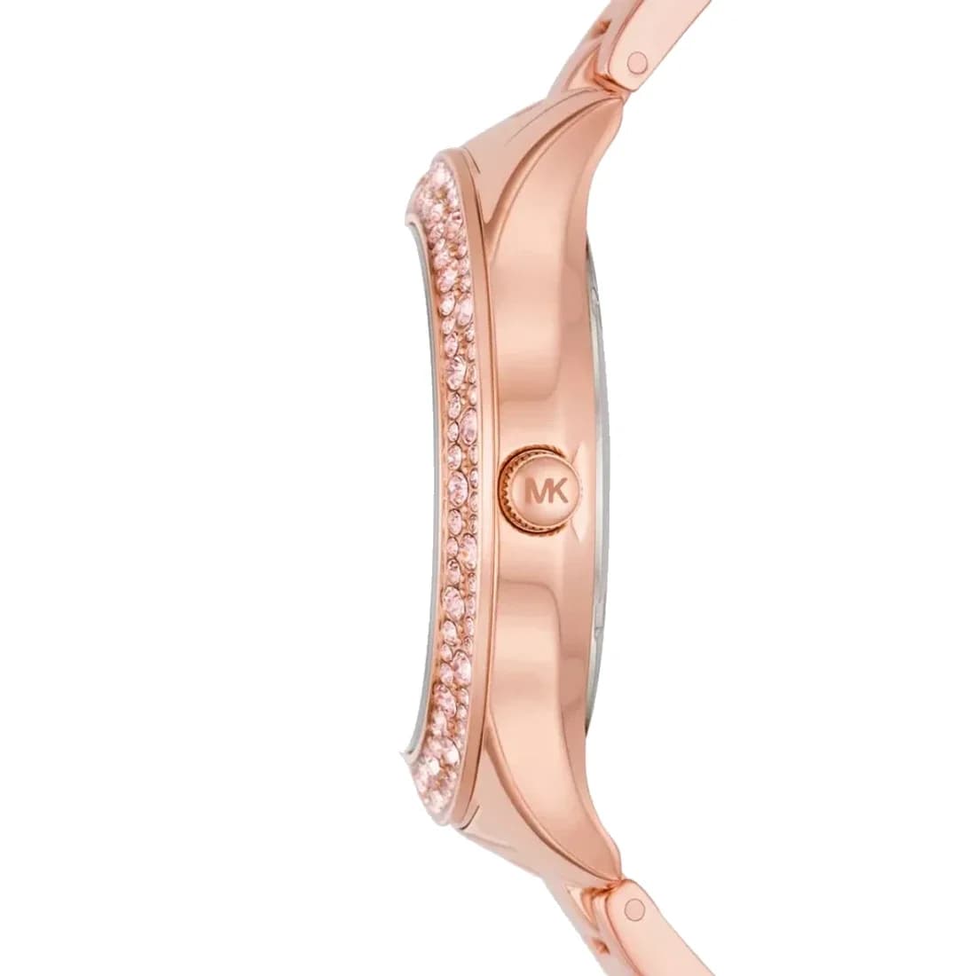 Cadran or rose de la montre Michael Kors MK1068 en détail
