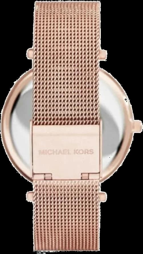 Bracelet Michael Kors MK3369 en acier maille milanaise doré or rose, finition lisse et ajustable, confort raffiné