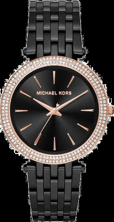 Montre femme Michael Kors MK3407, cadran noir, bracelet acier noir