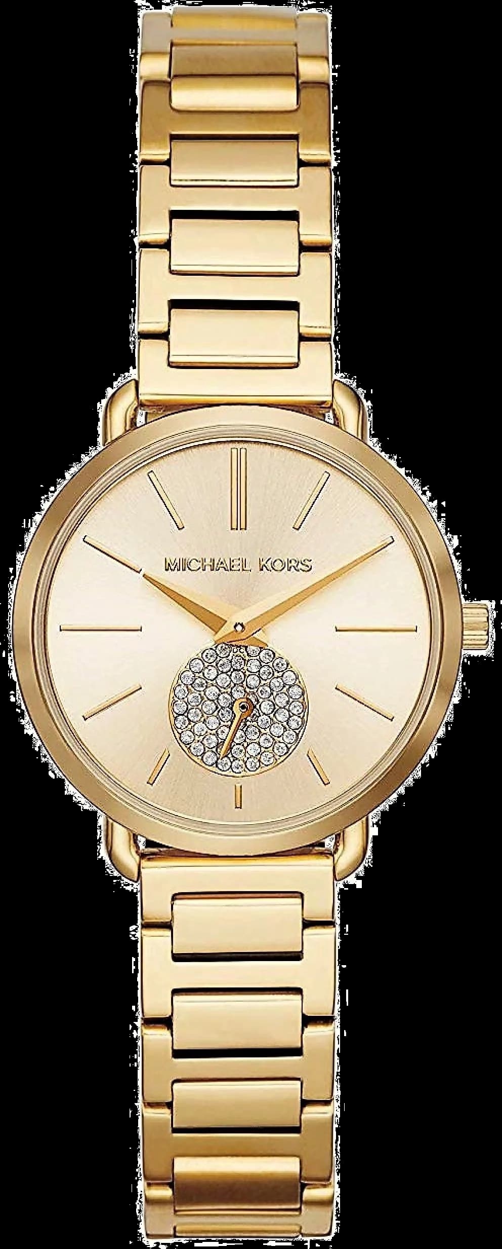 Montre femme Michael Kors MK3838, cadran or, bracelet acier doré, petite seconde