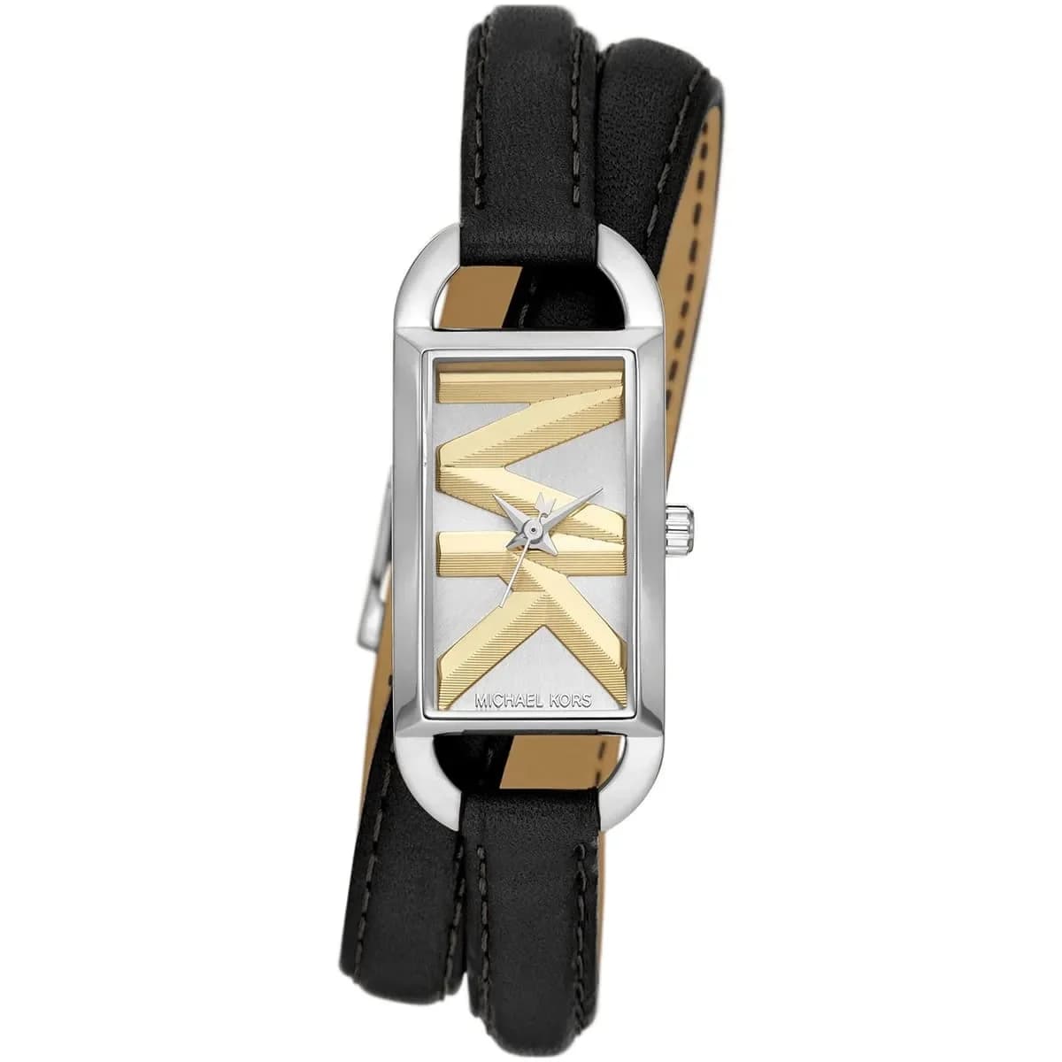 Montre femme Michael Kors MK4722, cadran bicolore sur bracelet cuir noir