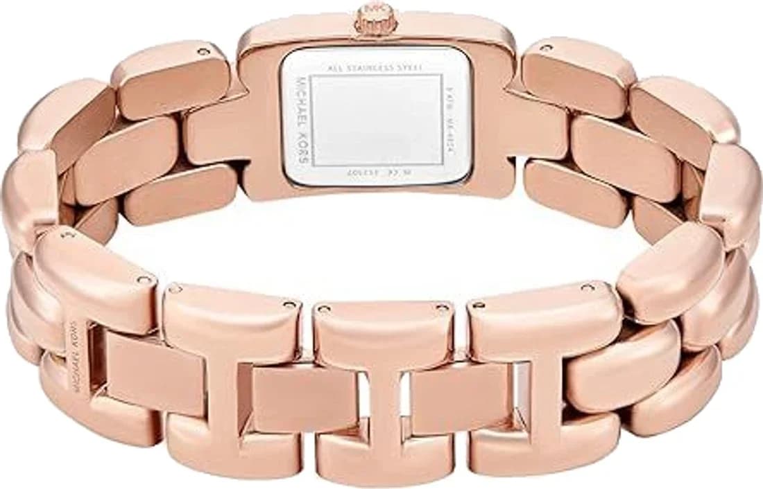 Cadran or rose de la montre Michael Kors MK4954 en détail