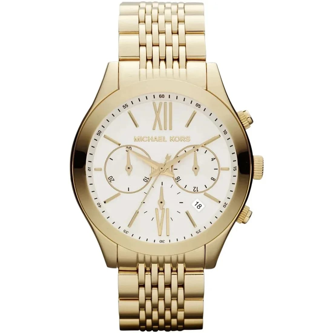 Montre femme Michael Kors MK5762, cadran blanc et boîtier doré élégants