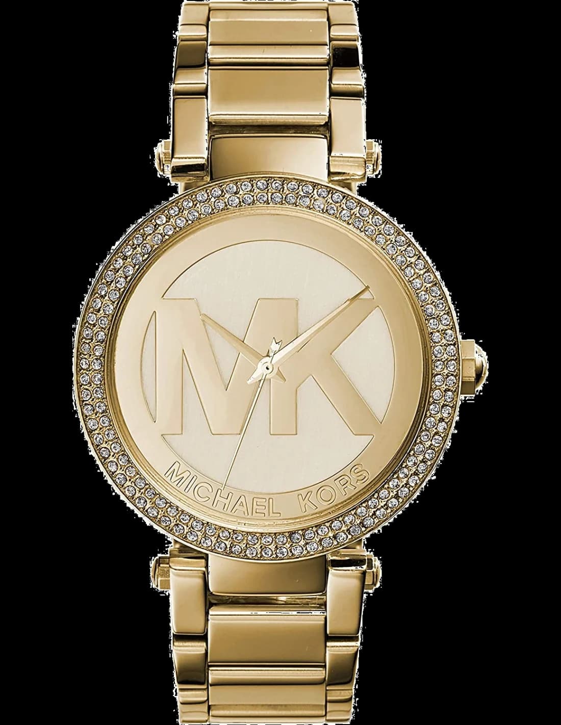 Montre femme Michael Kors MK5784, chronographe avec cristaux sur cadran or