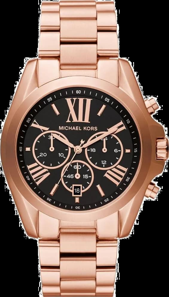 Montre femme Michael Kors MK5854, cadran noir acier or rose