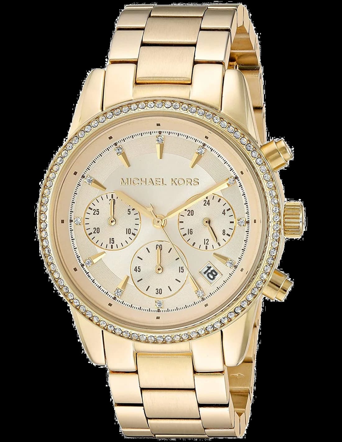 Montre femme Michael Kors MK6356, cadran or avec cristaux