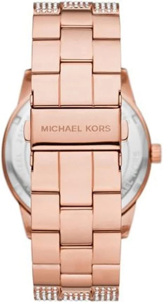 Cadran or rose de la montre Michael Kors MK6933 en détail