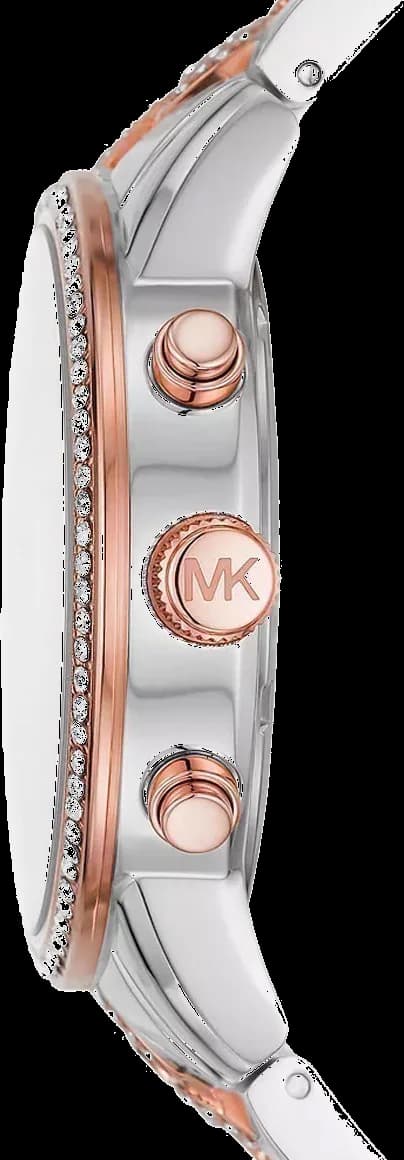 Cadran blanc de la montre Michael Kors MK6938 en détail