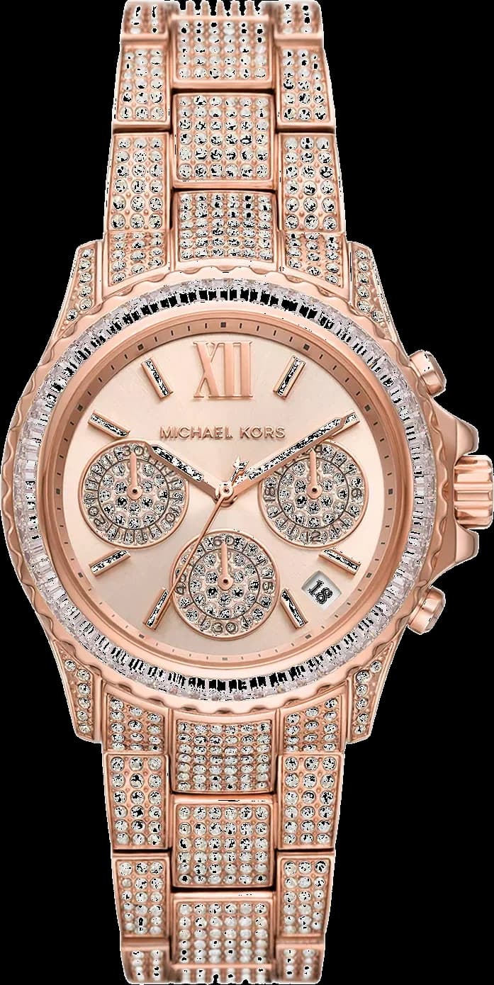 Montre femme Michael Kors MK7235, chronographe doré rose à cadran ton sur ton