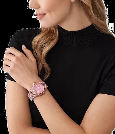 Montre femme Michael Kors Raquel MK7343 Pavé couleur or rose - Edition limitée vue 6