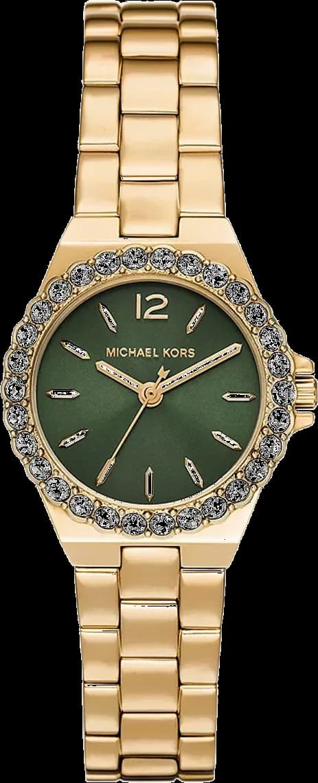 Montre femme Michael Kors MK7395, cadran vert, bracelet acier inoxydable doré