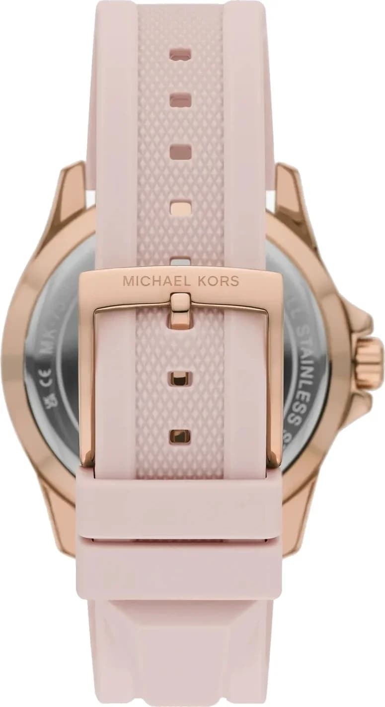 Cadran or rose de la montre Michael Kors MK7536 en détail
