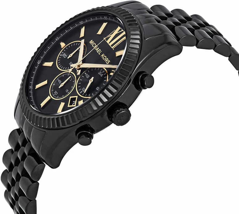 Cadran noir de la montre Michael Kors MK8603 en détail