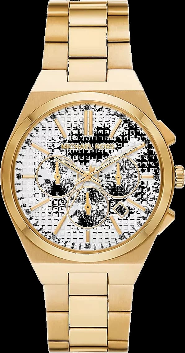 Montre homme Michael Kors MK9120, cadran blanc boîtier 45 mm acier doré