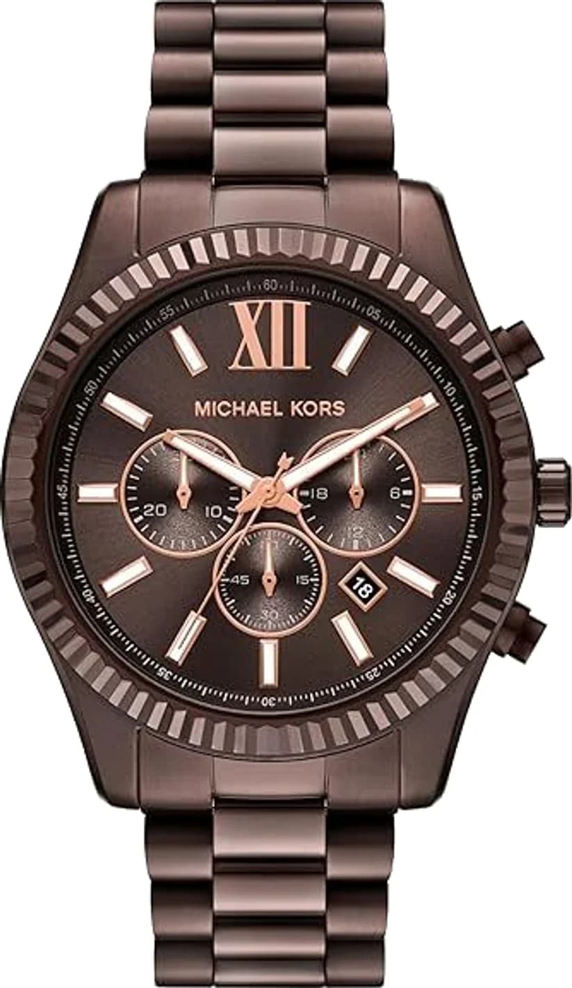 Montre homme Michael Kors MK9224, cadran marron sur bracelet acier