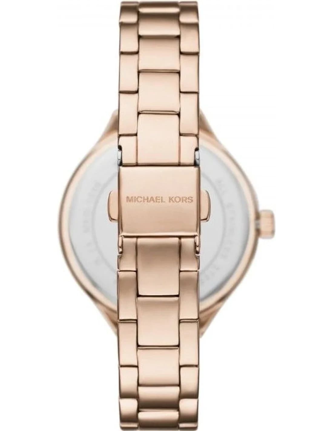 Cadran blanc de la montre Michael Kors MKO1057 en détail